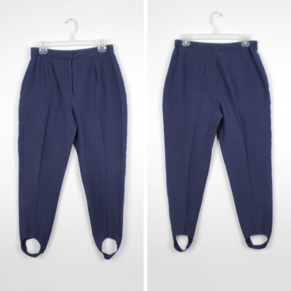 Vintage Footed Blue Stirrup Riding Pants Size 14 - Picture 2 of 8
